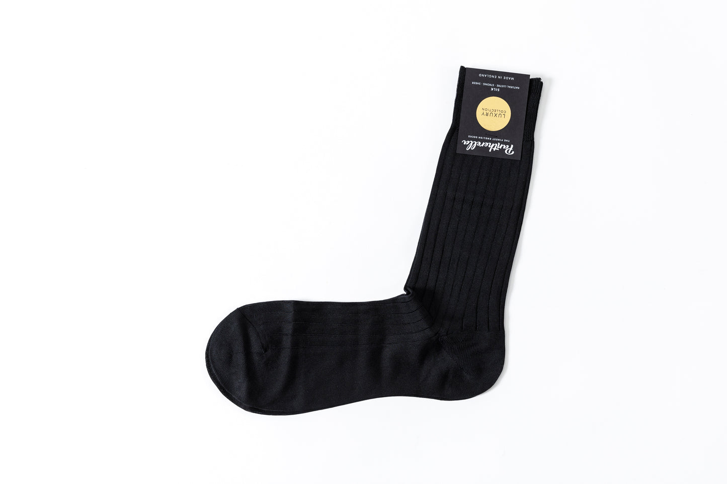 Pantherella ASBERLEY #5702 ストレッチリブシルクソックス - Black