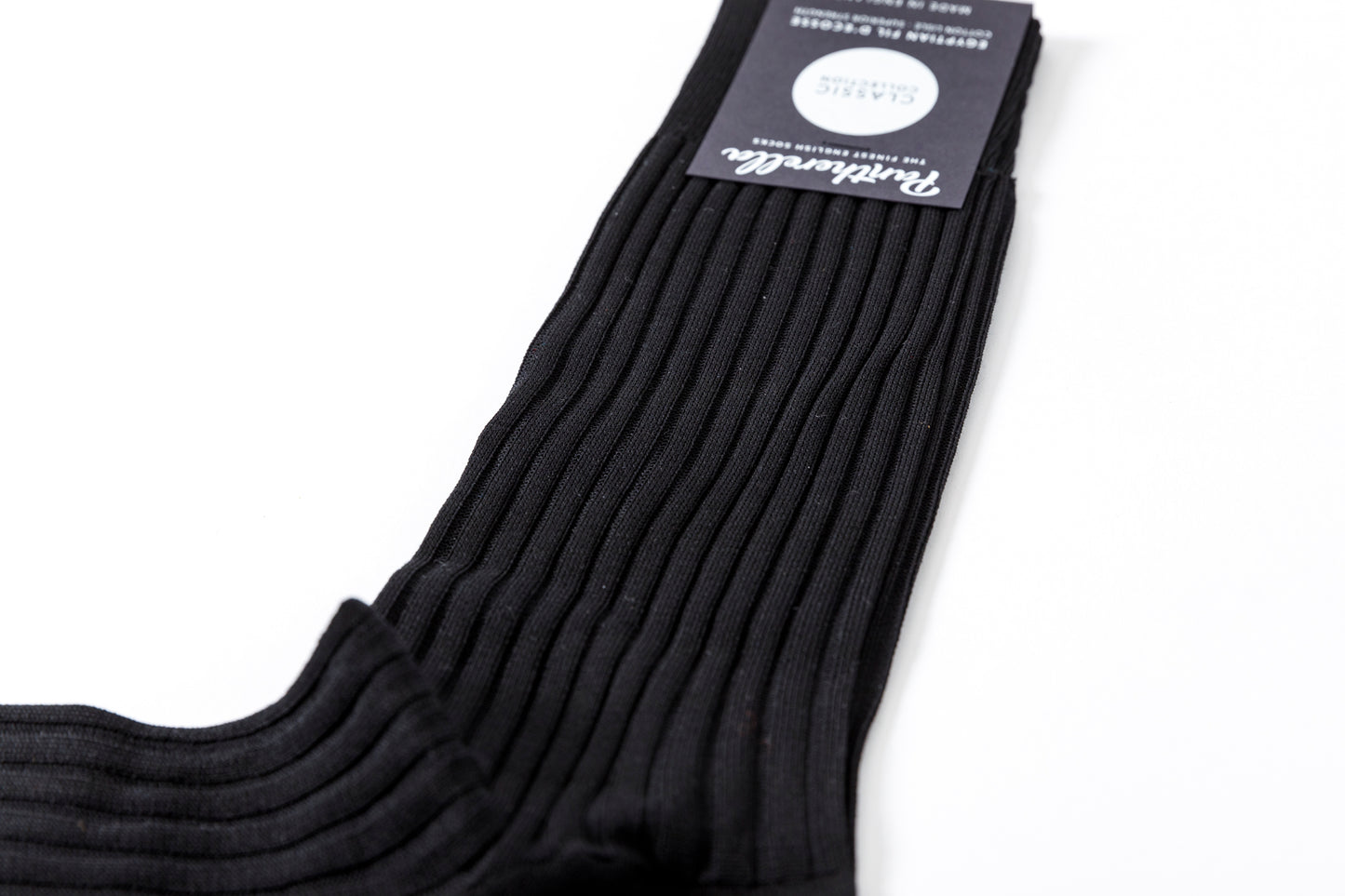 Pantherella DANVERS #5614 リブコットンソックス - Black
