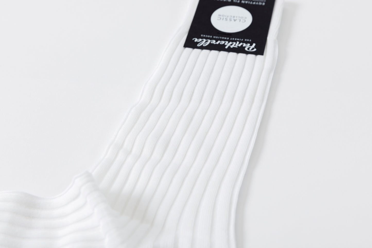 Pantherella DANVERS #5614 リブコットンソックス - White