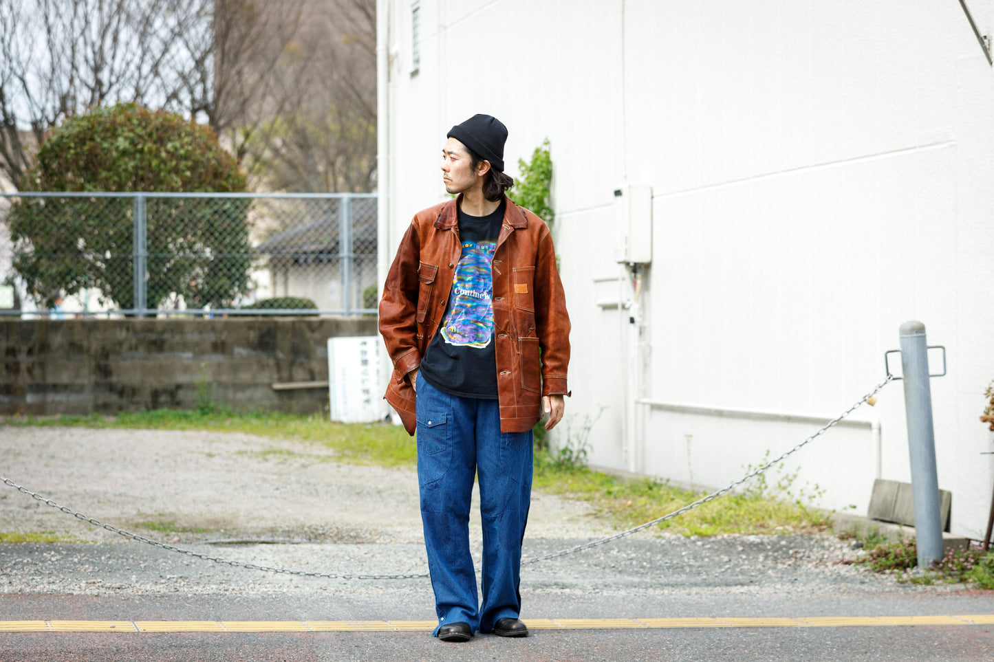 GOODKARMA DEVELOPMENT Leather Chore Coat "HELL'S KITCHEN" ブラウン サイズ2