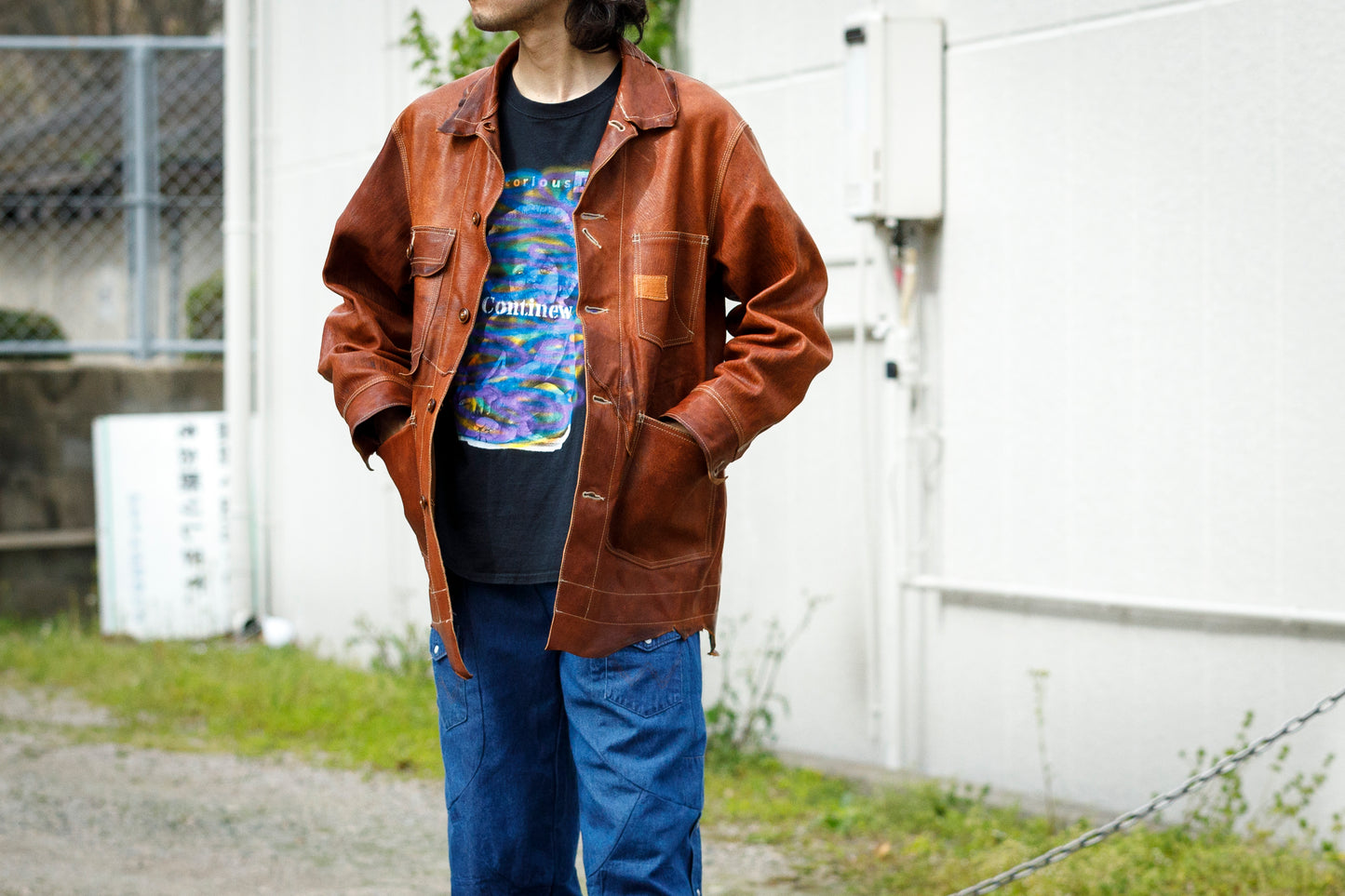 GOODKARMA DEVELOPMENT Leather Chore Coat "HELL'S KITCHEN" ブラウン サイズ2