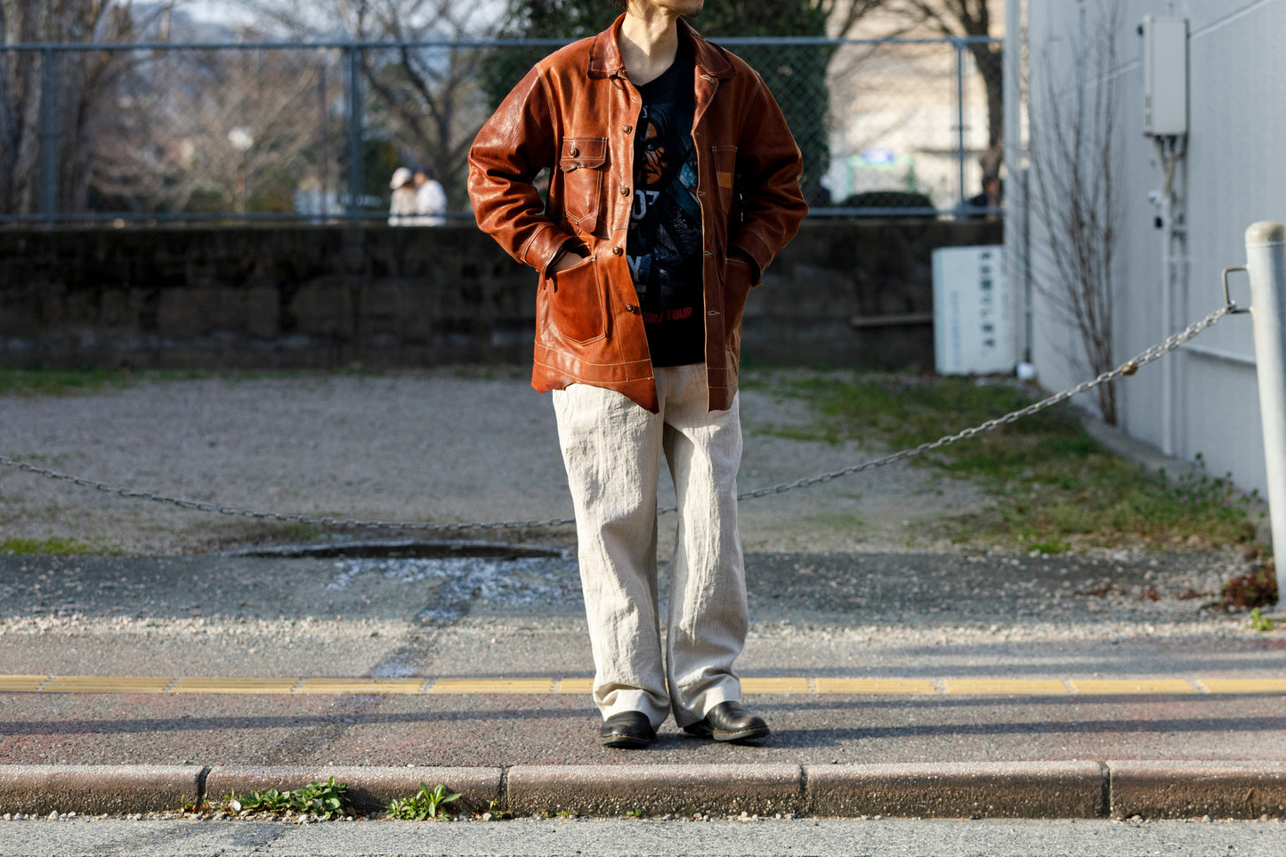 GOODKARMA DEVELOPMENT Leather Chore Coat "HELL'S KITCHEN" ブラウン サイズ2