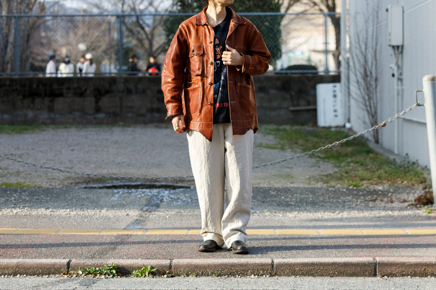 GOODKARMA DEVELOPMENT Leather Chore Coat "HELL'S KITCHEN" ブラウン サイズ2