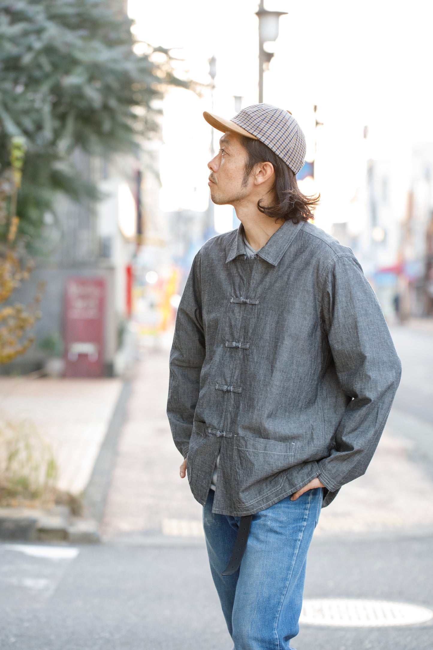 THE FACTORY MADE CHECK BICOLOR CAP - BEIGE【FM841-006】