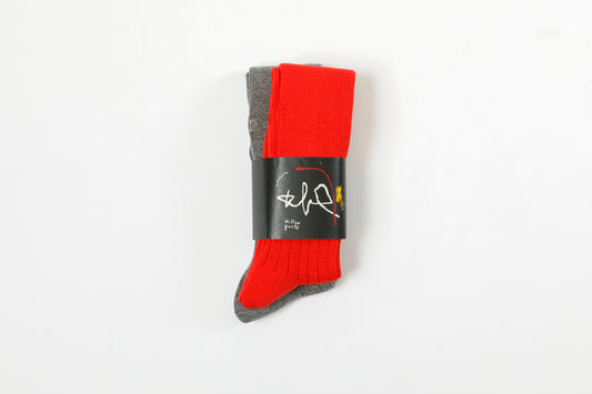 Willow Pants G-001 2P Socks RED/杢GRY