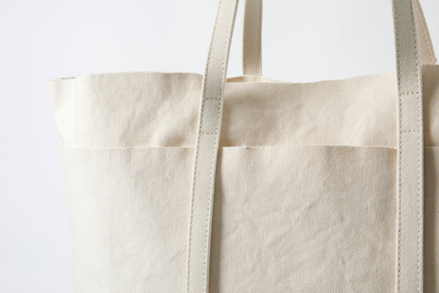 AMIACALVA A-055 WASHED CANVAS 6POCKETS TOTE (L) - White