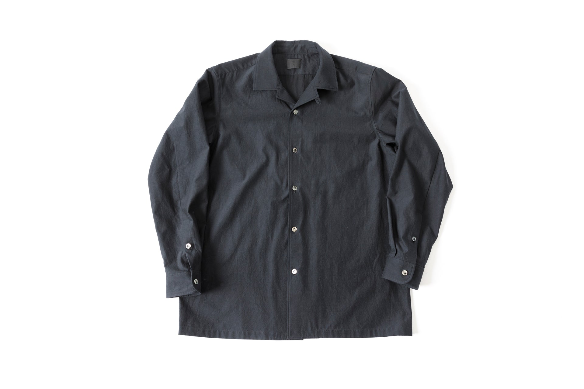 山内 24145 / 2ply キュプラ×コットン・オープンカラーシャツ charcoal 