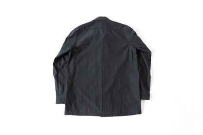 山内 24145 / 2ply キュプラ×コットン・オープンカラーシャツ charcoal navy