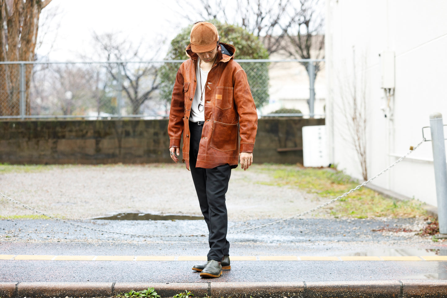 GOODKARMA DEVELOPMENT Leather Chore Coat  "HELL'S KITCHEN" ブラウン サイズ2