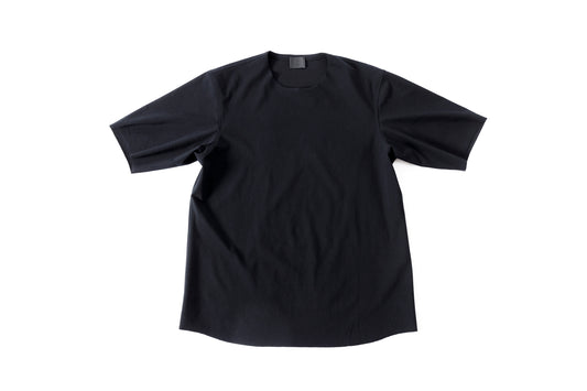 山内 yc55-241 / 強撚フリーカットポンチ・ショートスリーブTシャツ - Black
