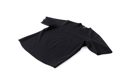 山内 yc55-241 / 強撚フリーカットポンチ・ショートスリーブTシャツ - Black