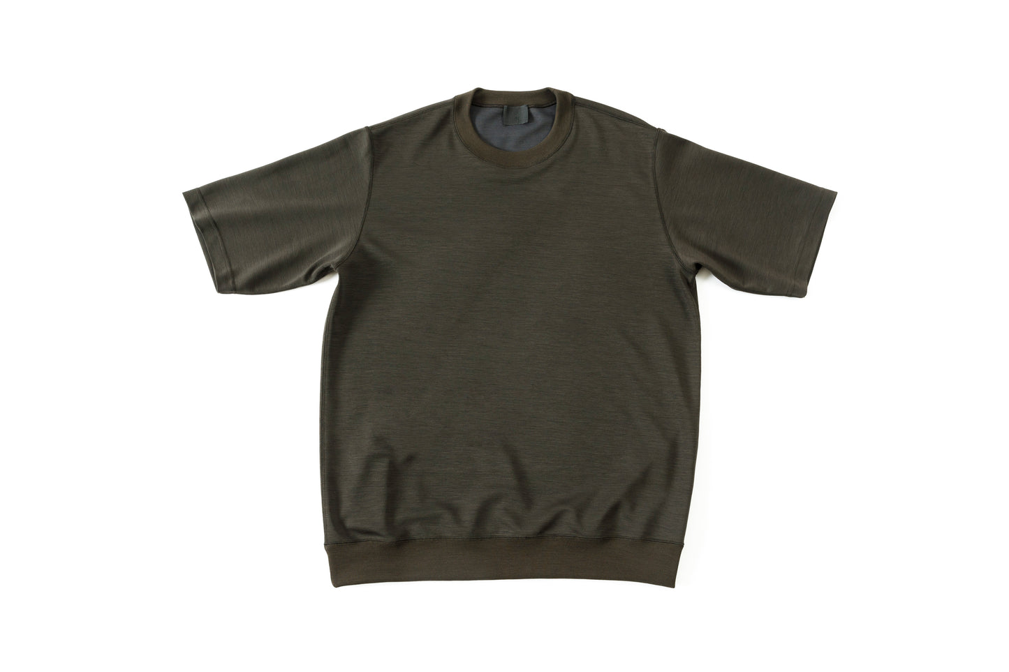 山内 24153 / ノーミュルシングウール・ダブルフェイスニットTシャツ - charcoal brown