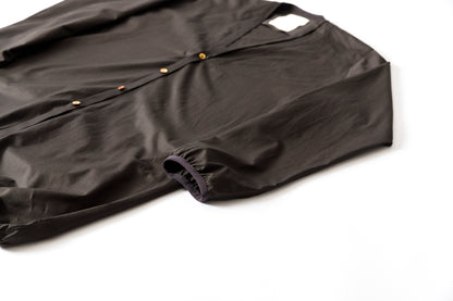 KIMURA narrowing / long cardigan_finx cotton - Dark Brown