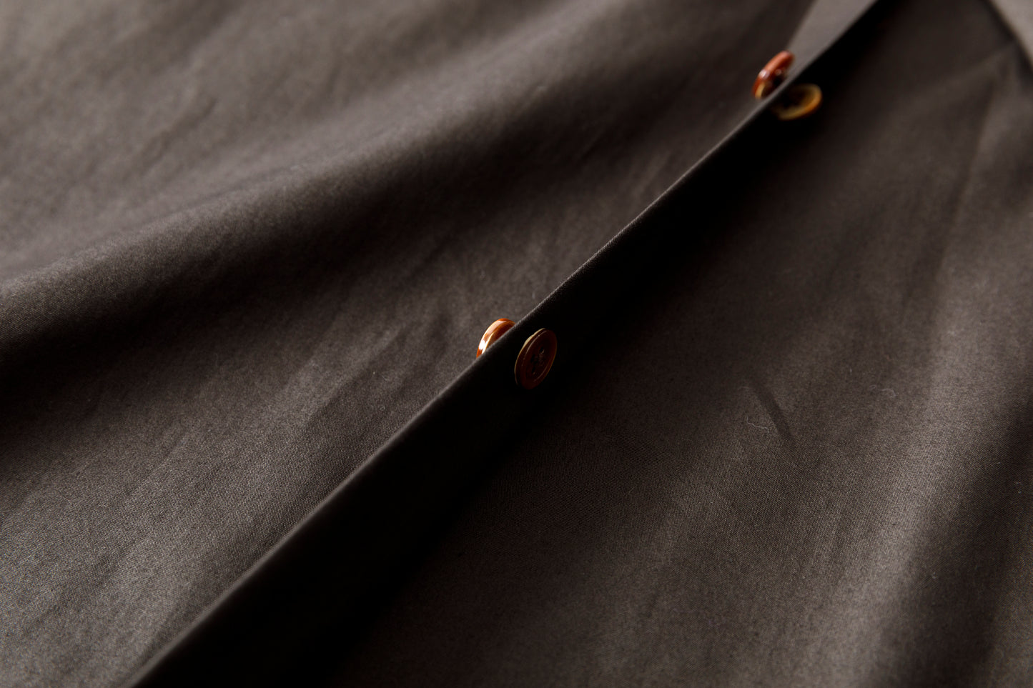 KIMURA narrowing / long cardigan_finx cotton - Dark Brown