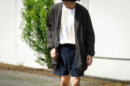 KIMURA narrowing / long cardigan_finx cotton - Dark Brown