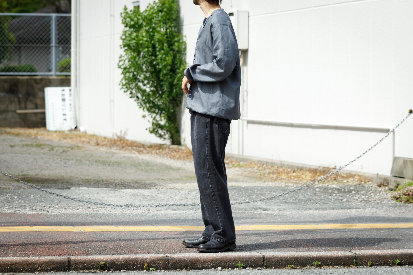 KIMURA narrowing / cardigan_Albini linen - Gray