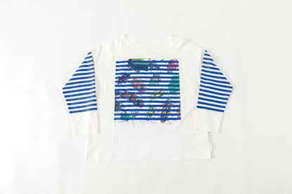 CHANGES CH1055 Remake Border Long Sleeve T - White Type B