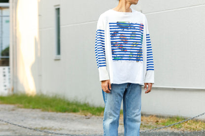 CHANGES CH1055 Remake Border Long Sleeve T - White Type B