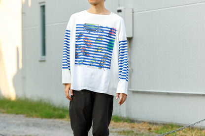 CHANGES CH1055 Remake Border Long Sleeve T - White Type B