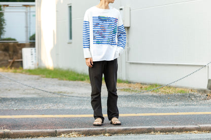 CHANGES CH1055 Remake Border Long Sleeve T - White Type B