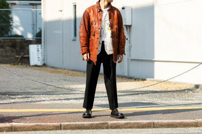 GOODKARMA DEVELOPMENT Leather Chore Coat  "HELL'S KITCHEN" ブラウン サイズ2