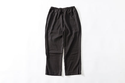 山内 25169-wa / ウールメッシュクロス・パジャマパンツ - charcoal brown(洗い加工)