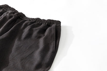 山内 25169-wa / ウールメッシュクロス・パジャマパンツ - charcoal brown(洗い加工)