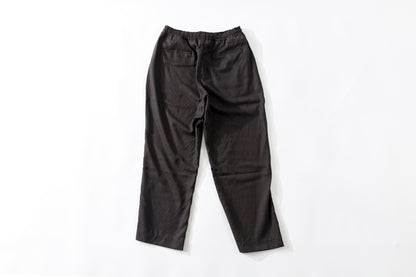 山内 25169-wa / ウールメッシュクロス・パジャマパンツ - charcoal brown(洗い加工)