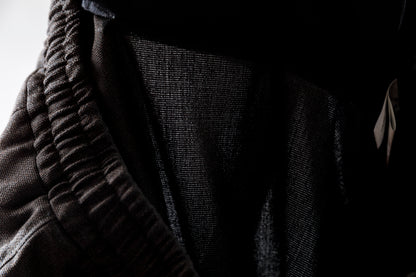 山内 25169-wa / ウールメッシュクロス・パジャマパンツ - charcoal brown(洗い加工)
