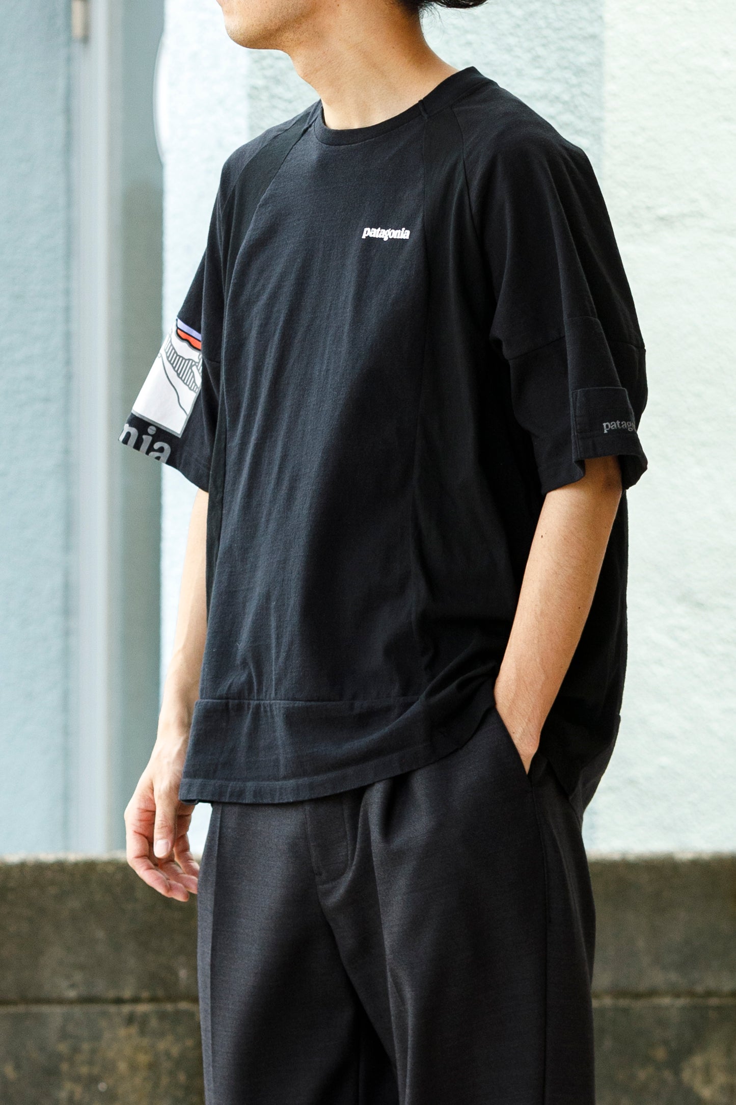 CHANGES CH1070 Remake Raglan sleeve T - Black