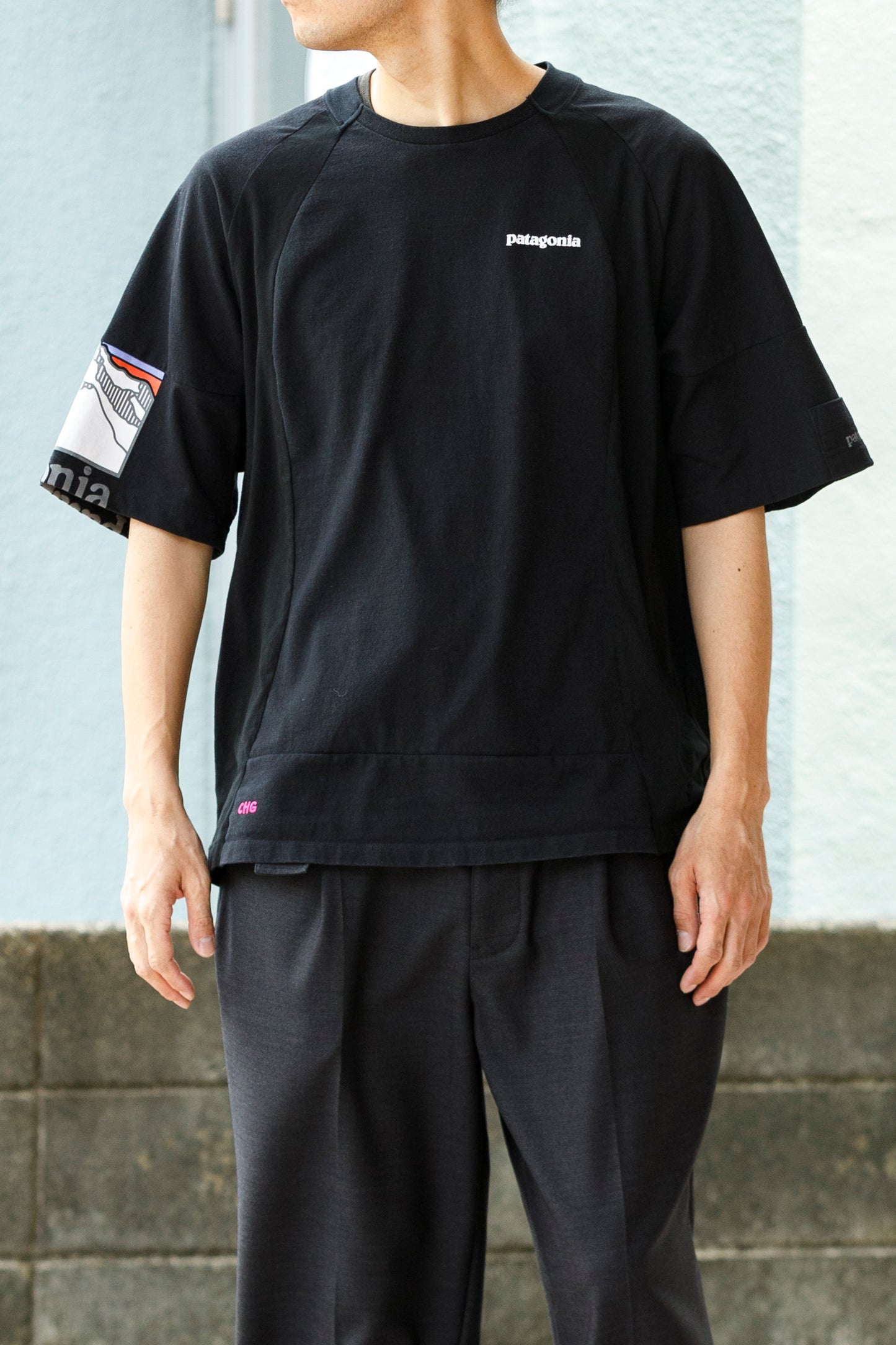 CHANGES CH1070 Remake Raglan sleeve T - Black