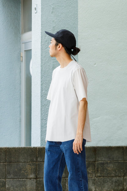 山内 yc55-241 / 強撚フリーカットポンチ・ショートスリーブTシャツ - White