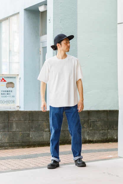 山内 yc55-241 / 強撚フリーカットポンチ・ショートスリーブTシャツ - White