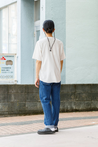 山内 yc55-241 / 強撚フリーカットポンチ・ショートスリーブTシャツ - White