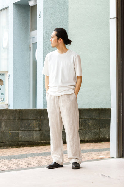 山内 yc55-241 / 強撚フリーカットポンチ・ショートスリーブTシャツ - White