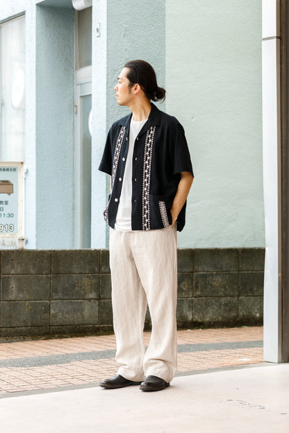 山内 yc55-241 / 強撚フリーカットポンチ・ショートスリーブTシャツ - White