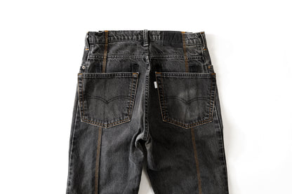 CHANGES CH4083 Remake Denim Pants - BLACK