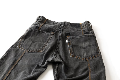 CHANGES CH4083 Remake Denim Pants - BLACK