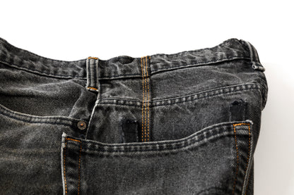 CHANGES CH4083 Remake Denim Pants - BLACK
