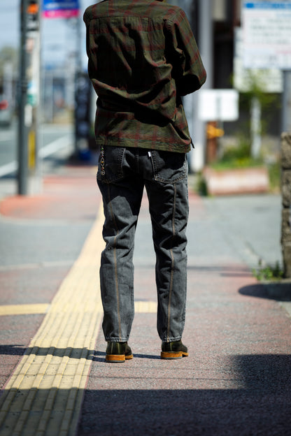 CHANGES CH4083 Remake Denim Pants - BLACK