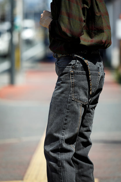 CHANGES CH4083 Remake Denim Pants - BLACK