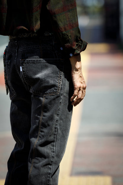 CHANGES CH4083 Remake Denim Pants - BLACK