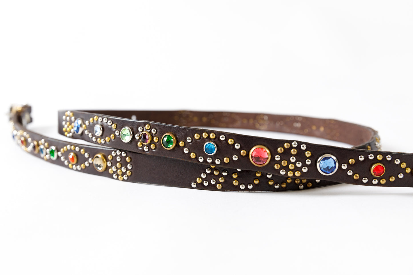 GOODKARMA DEVELOPMENT Narrow Studs Belt "ASHBURY"  ブラウン サイズ4(36インチ)
