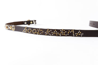 GOODKARMA DEVELOPMENT Narrow Studs Belt "ASHBURY"  ブラウン サイズ4(36インチ)