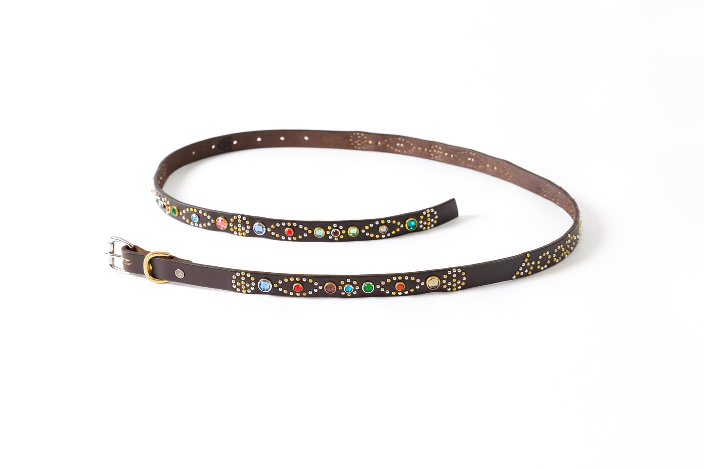 GOODKARMA DEVELOPMENT Narrow Studs Belt "ASHBURY"  ブラウン サイズ4(36インチ)
