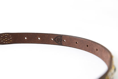 GOODKARMA DEVELOPMENT Narrow Studs Belt "ASHBURY"  ブラウン サイズ4(36インチ)