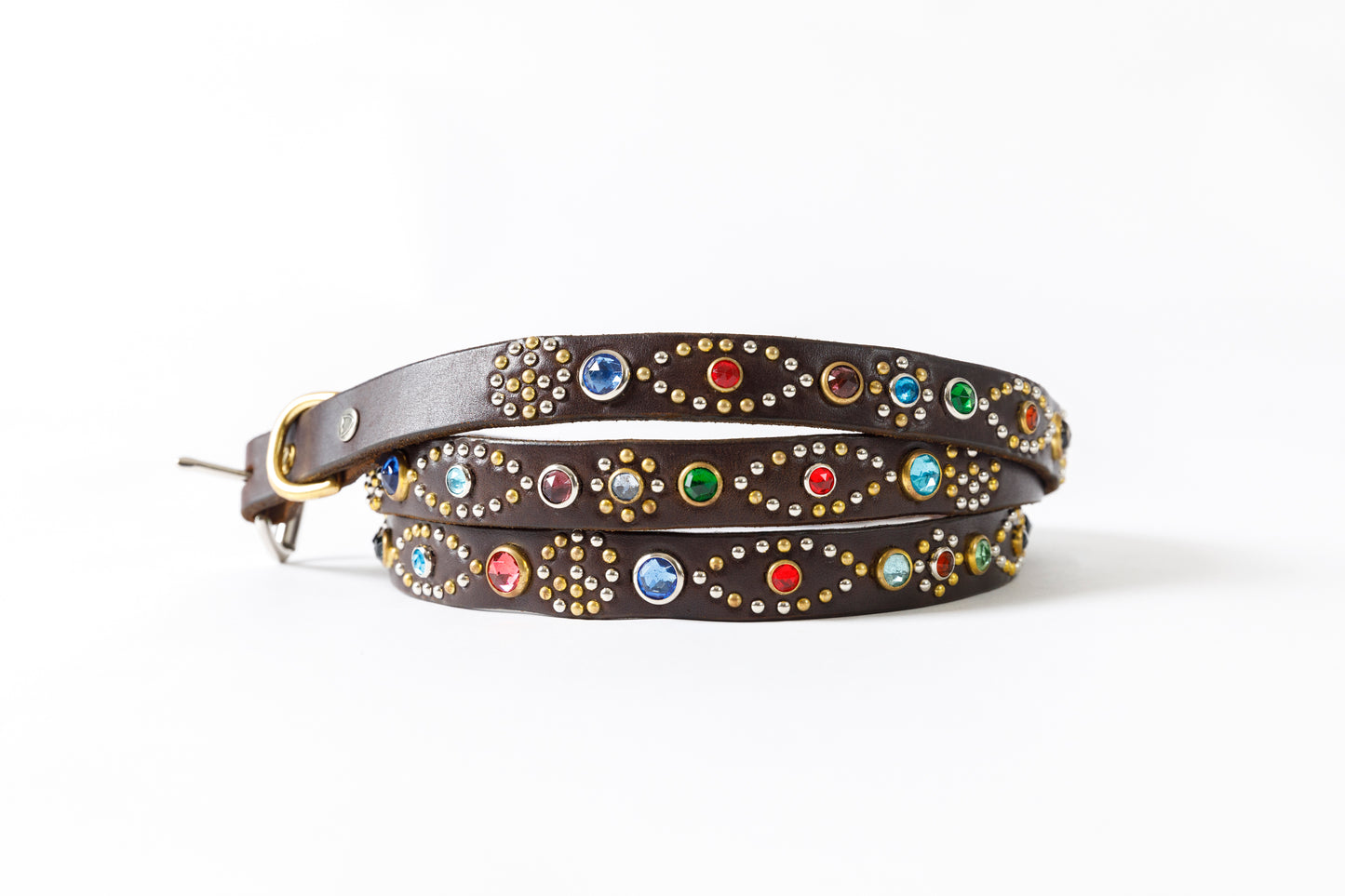 GOODKARMA DEVELOPMENT Narrow Studs Belt "ASHBURY"  ブラウン サイズ4(36インチ)