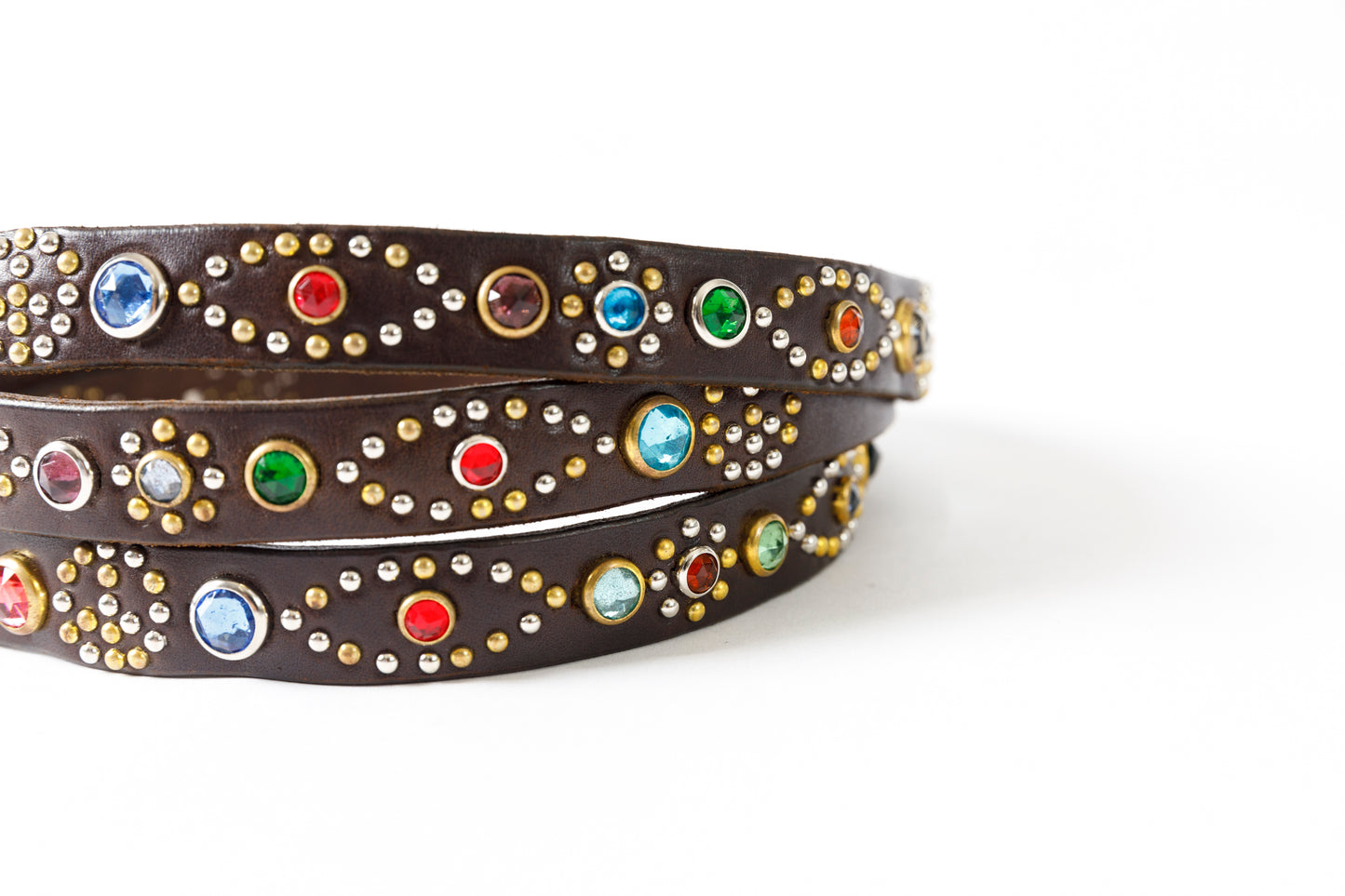 GOODKARMA DEVELOPMENT Narrow Studs Belt "ASHBURY"  ブラウン サイズ4(36インチ)