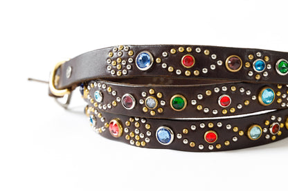 GOODKARMA DEVELOPMENT Narrow Studs Belt "ASHBURY"  ブラウン サイズ4(36インチ)