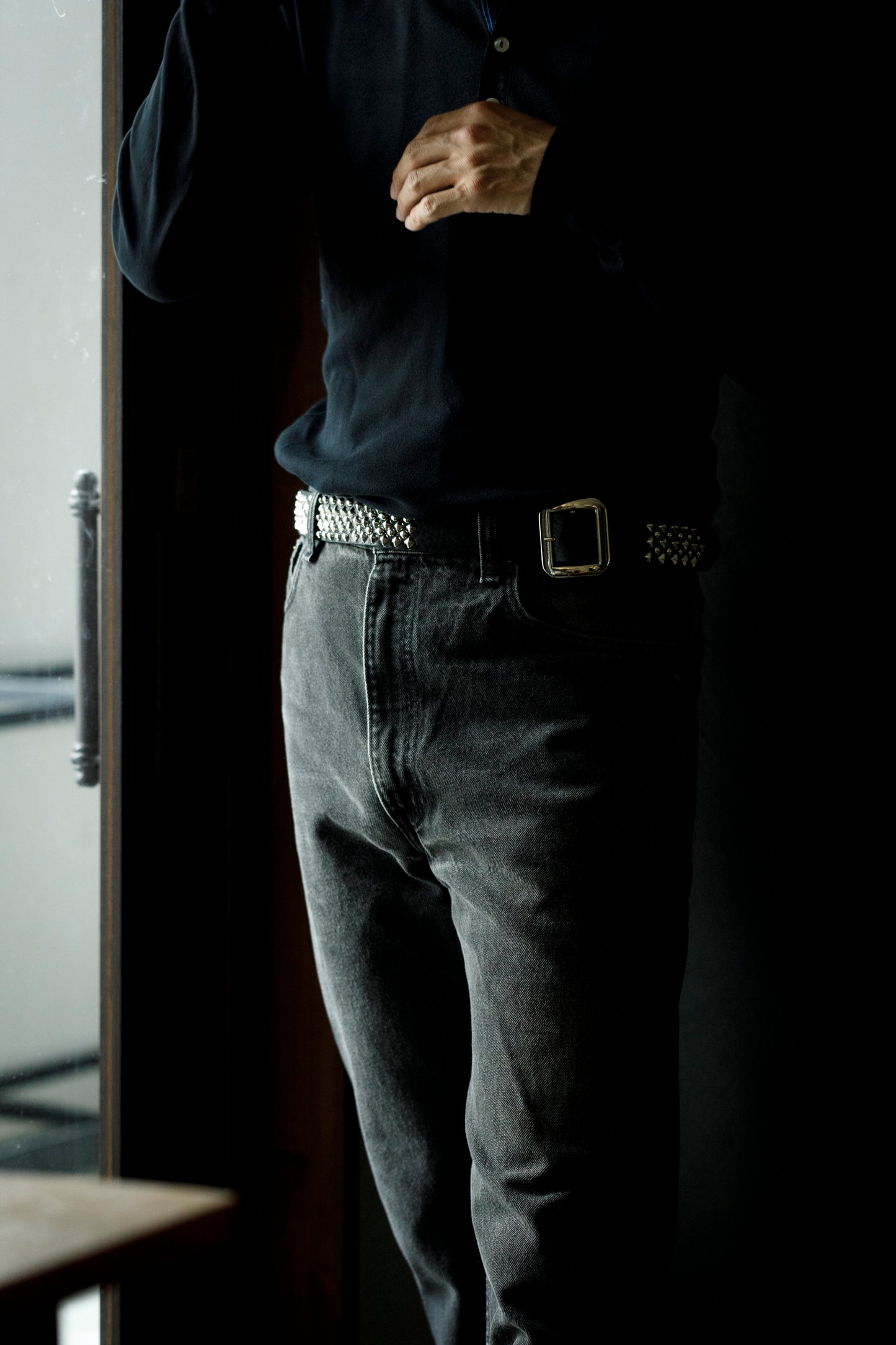 Willow Pants R-012 Studs Belt - Black